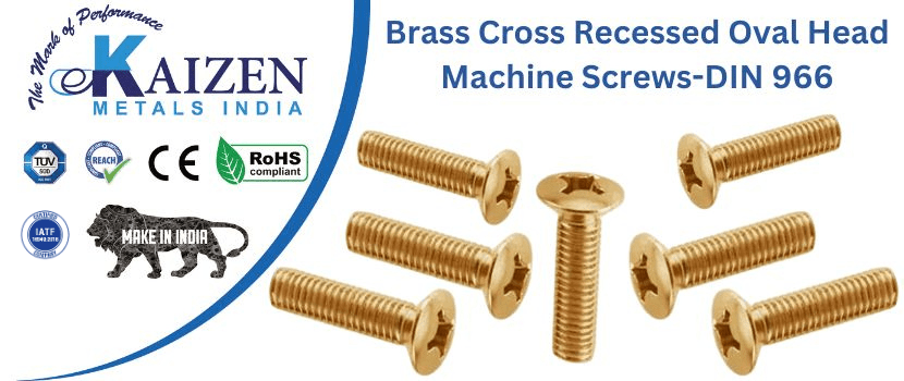 brass cross recessed oval head machine screws din 966