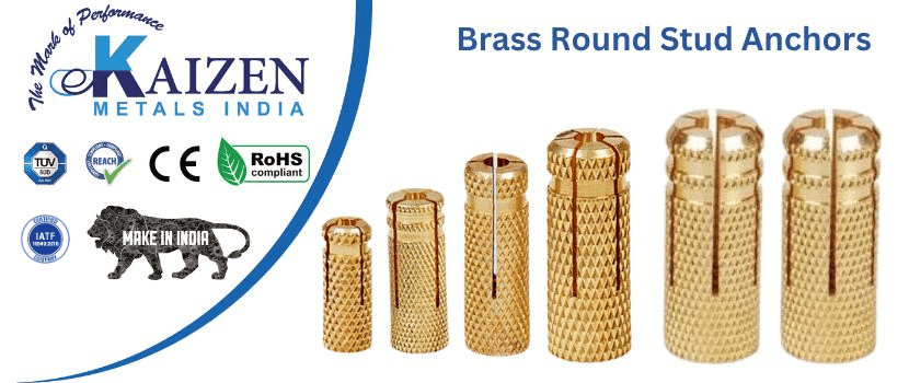 brass round stud anchors