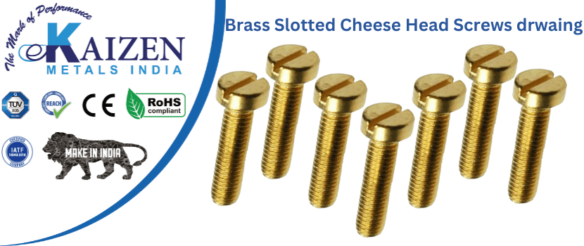 brass slotted cheese head screws drwaing