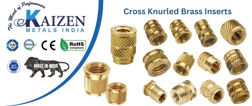 cross knurled brass inserts